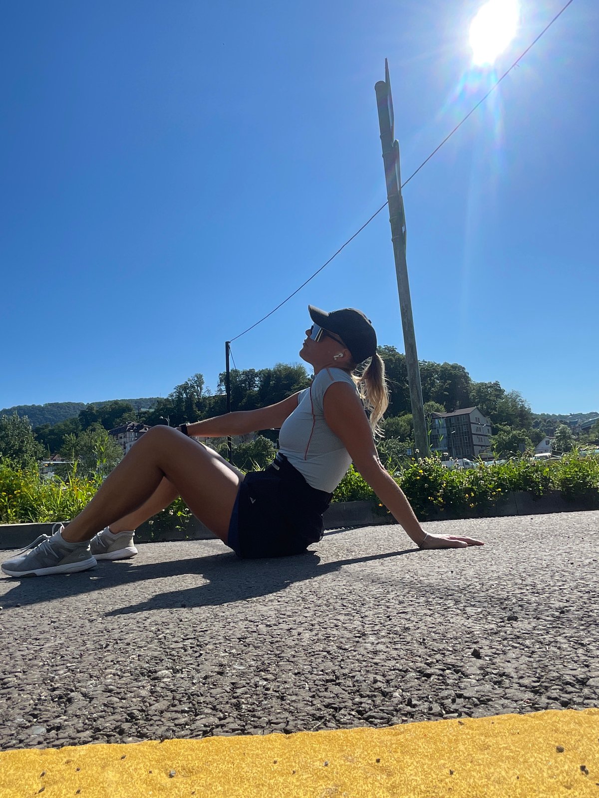 Morning fitness session captured under bridge in Sochi