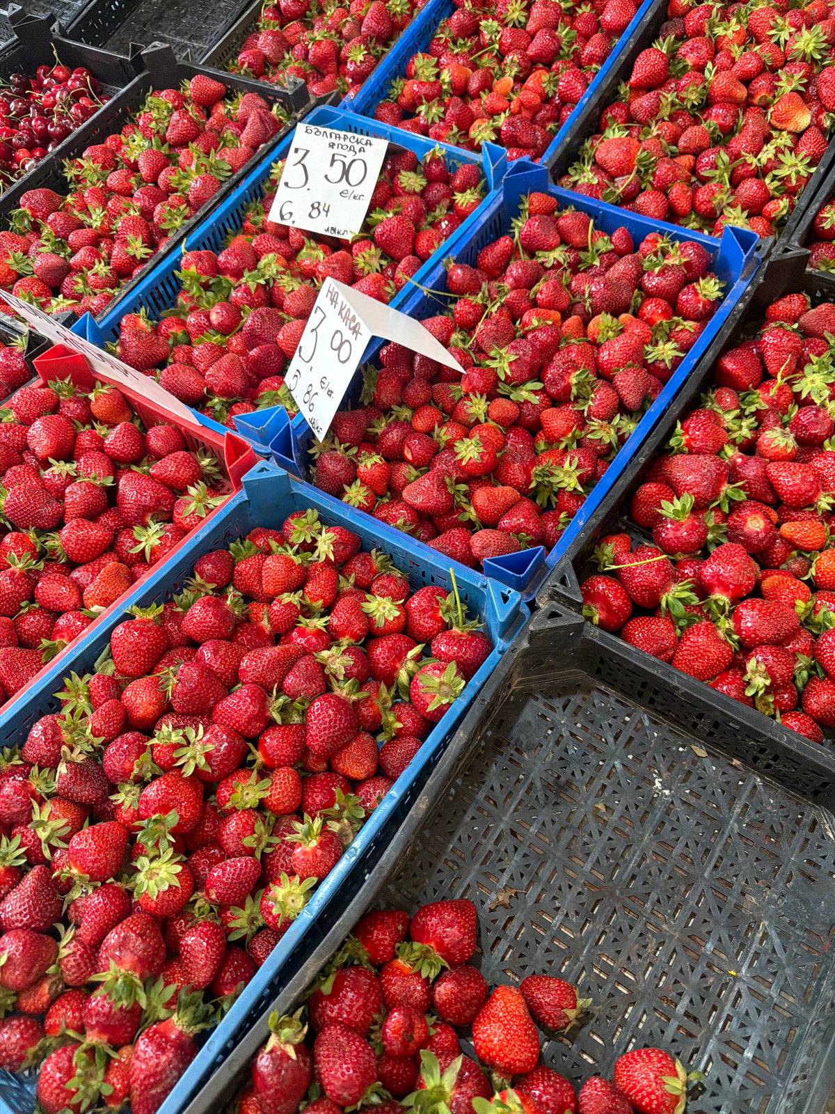 Fresh produce market documented in Ruse, Bulgaria morning hours