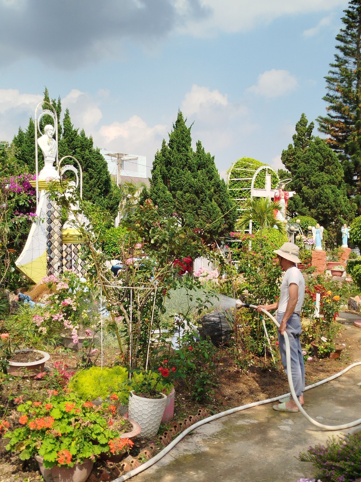 Morning life documented around Catholic church in Vietnamese village