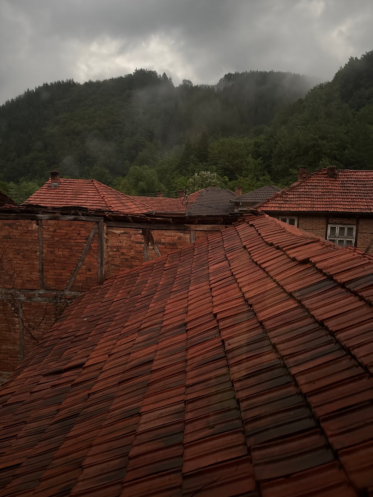 Rainy evening at a rustic Shipkovo guesthouse, Bulgaria