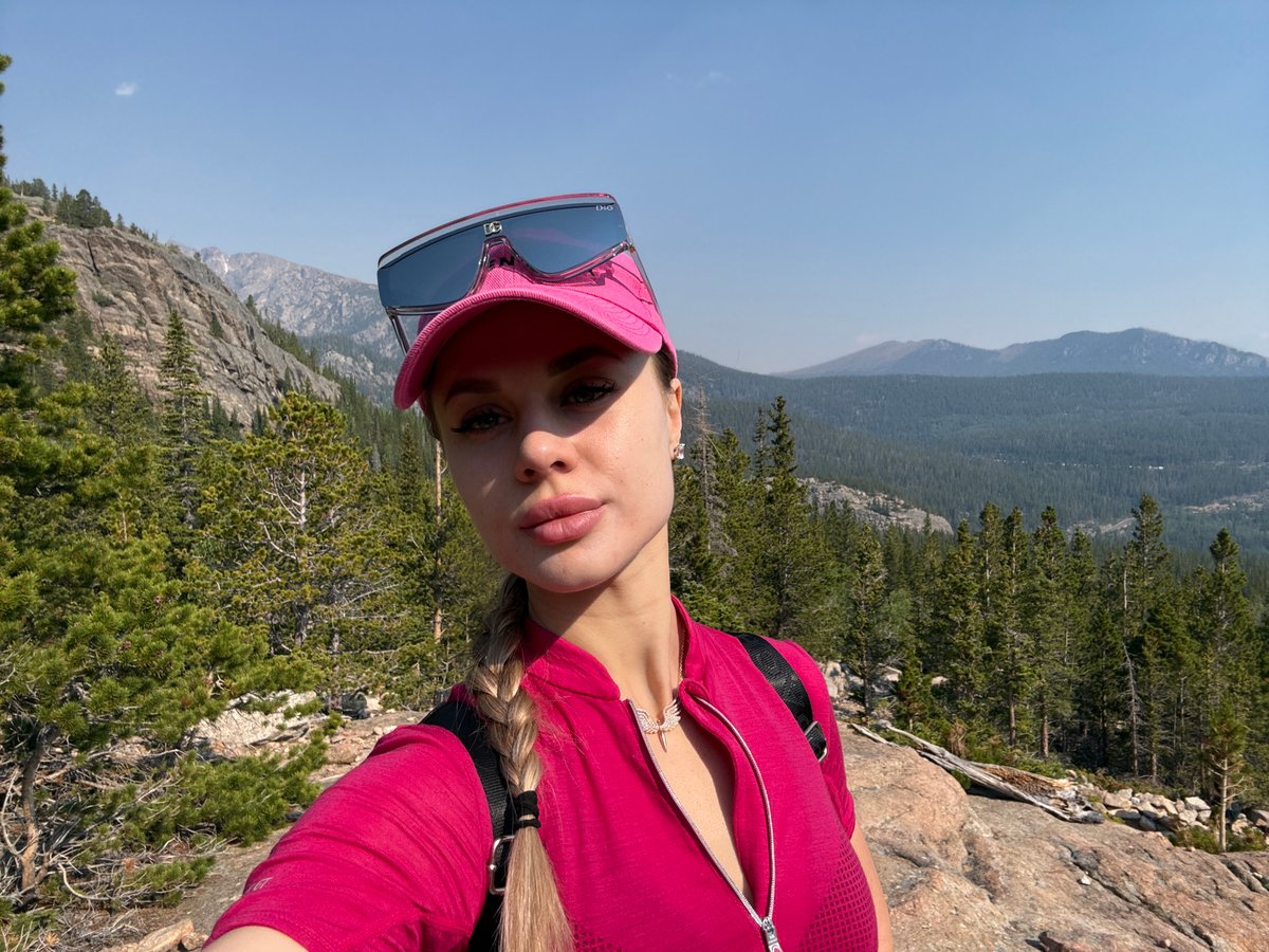 Selfie session on a rocky Colorado mountain slope