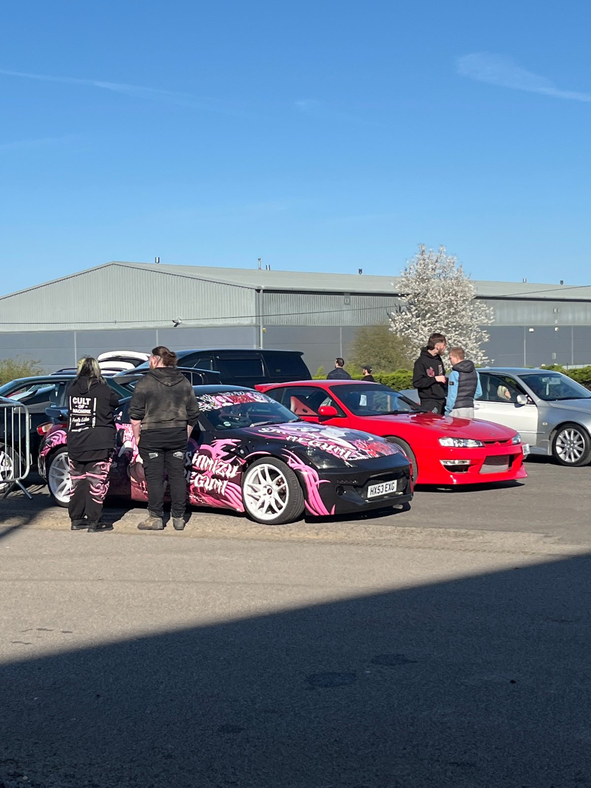 Sports car gathering observed at Silverstone parking area