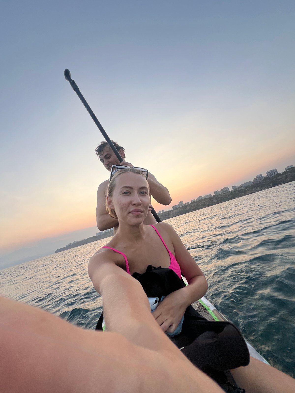 Paddleboarding on the sea off Antalya's coast