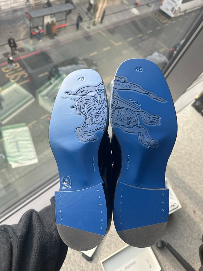 New luxury leather shoes displayed in London