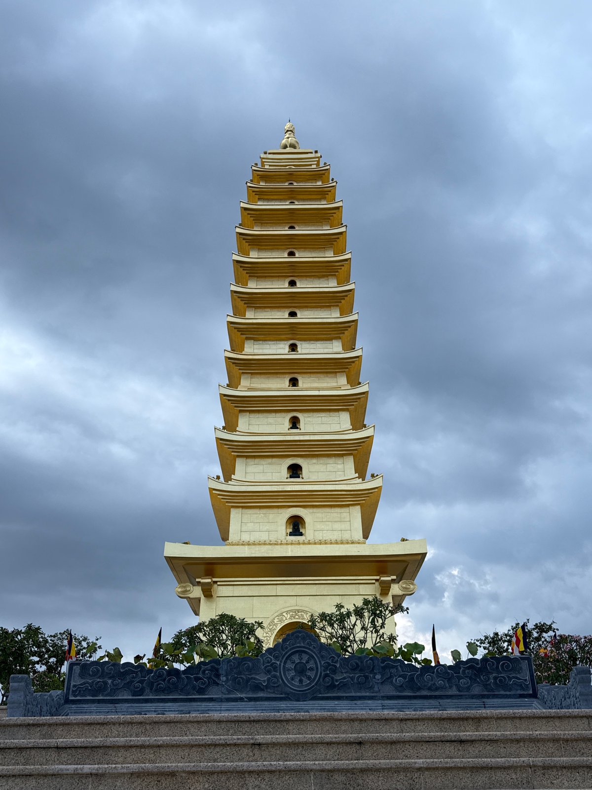 Golden pagoda at Khánh An Monastery documented in Vietnam