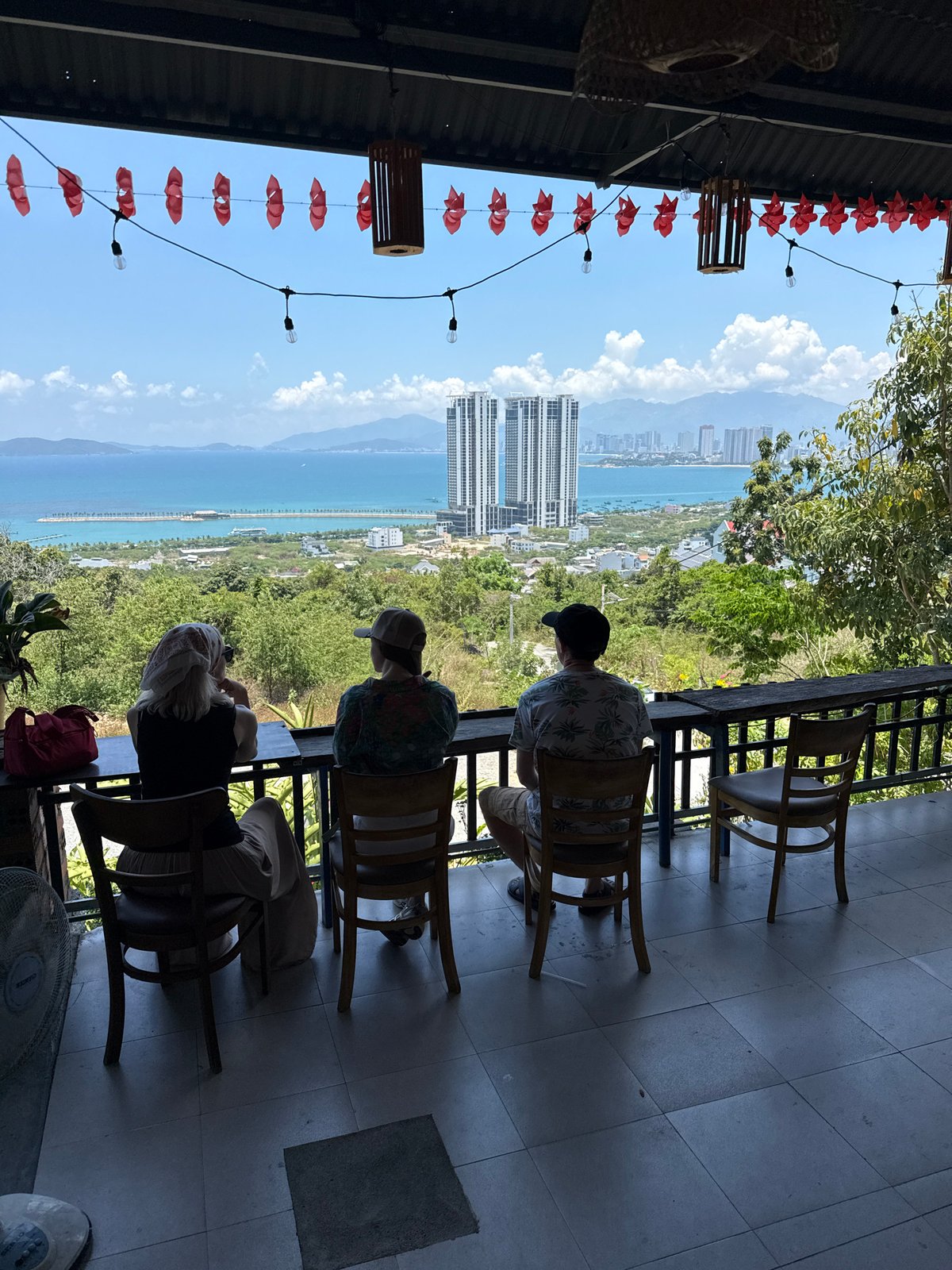 Morning dining scene captured at elevated Nha Trang cafe