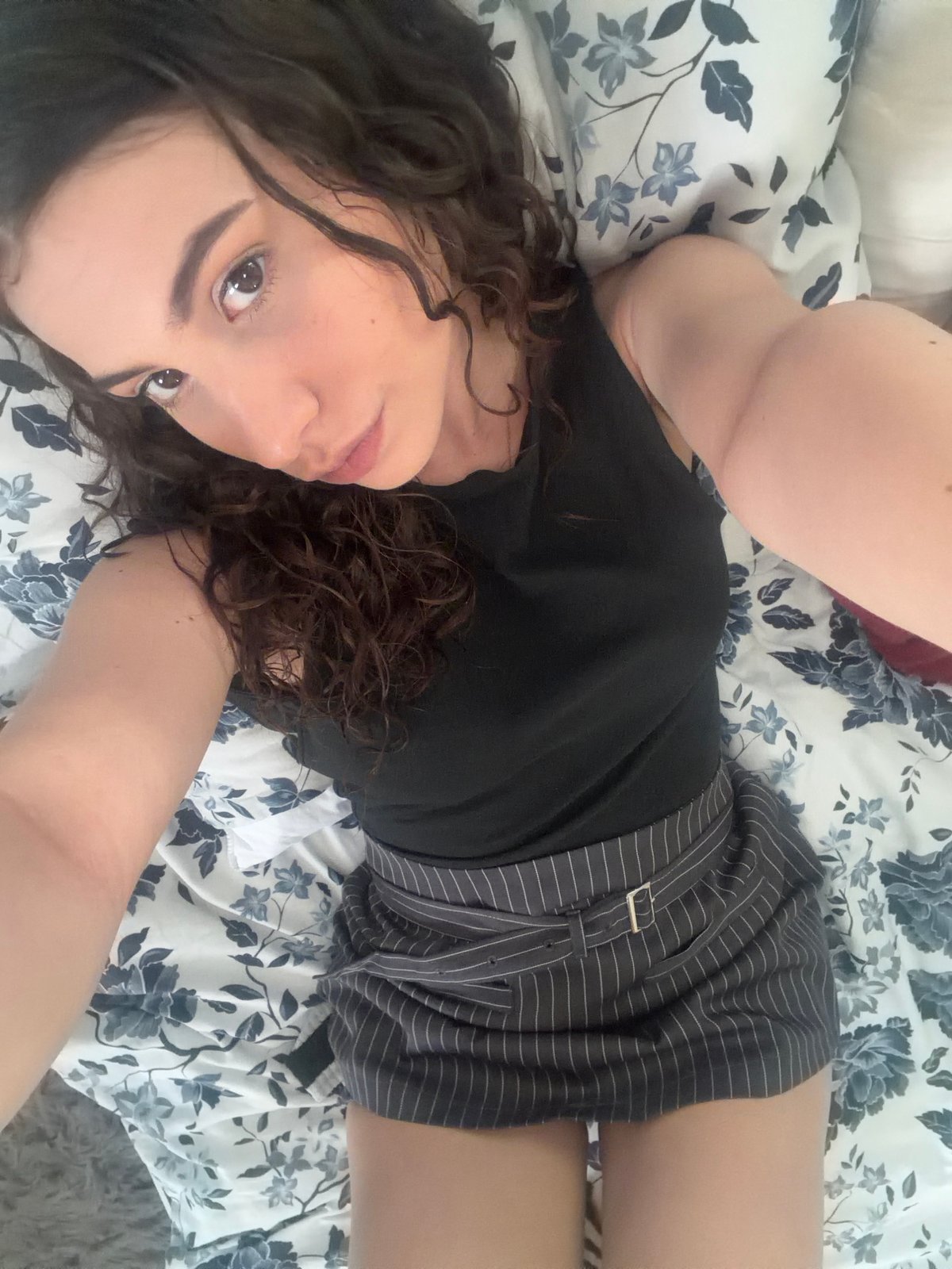 Bedroom selfie session, multiple angles and poses