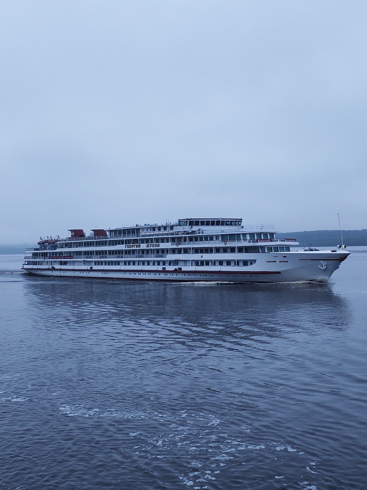 Cruise ship Georgiy Zhukov spotted on Volga River near Kalyazin