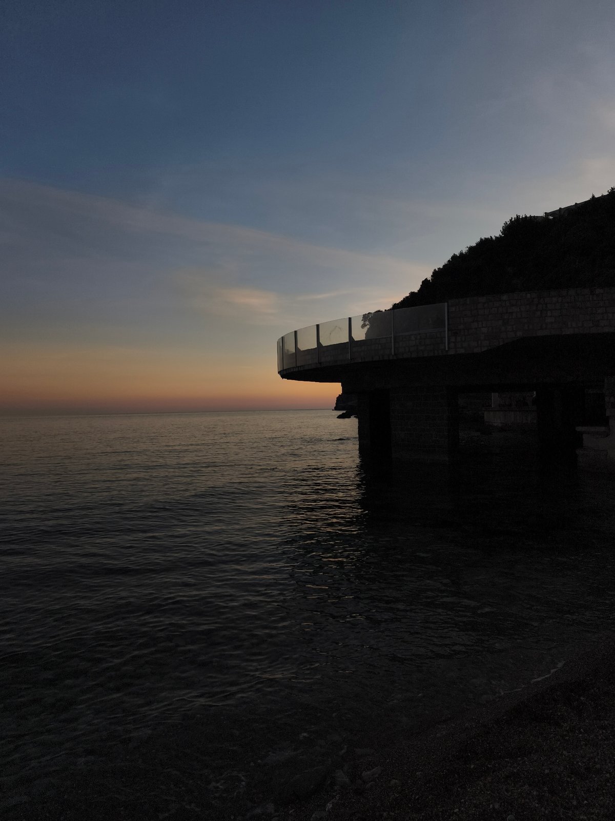 Evening coastal walk documented across multiple waterfront locations