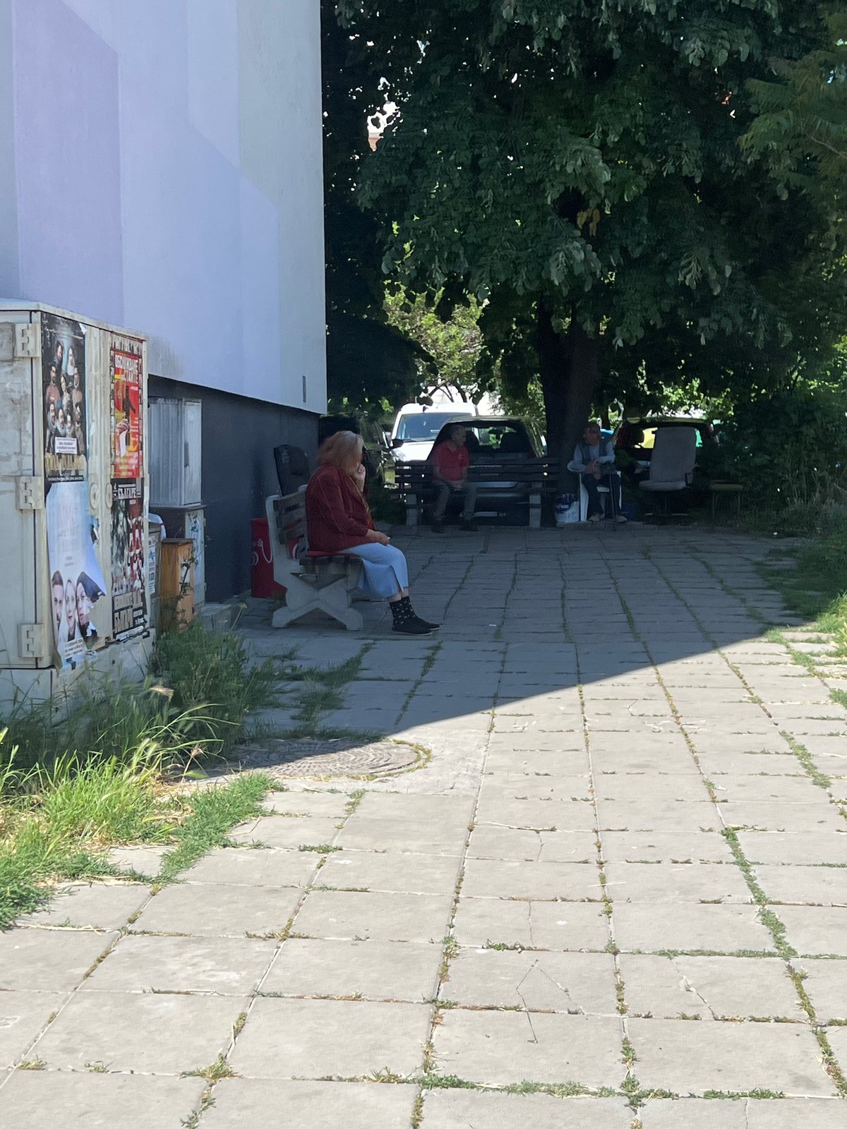 Casual street life documented in Burgas, Bulgaria neighborhood