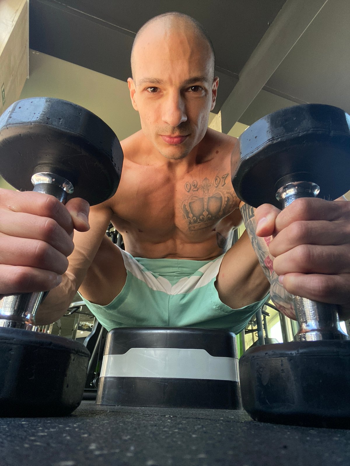 Morning gym workout and selfies in Pleven, Bulgaria