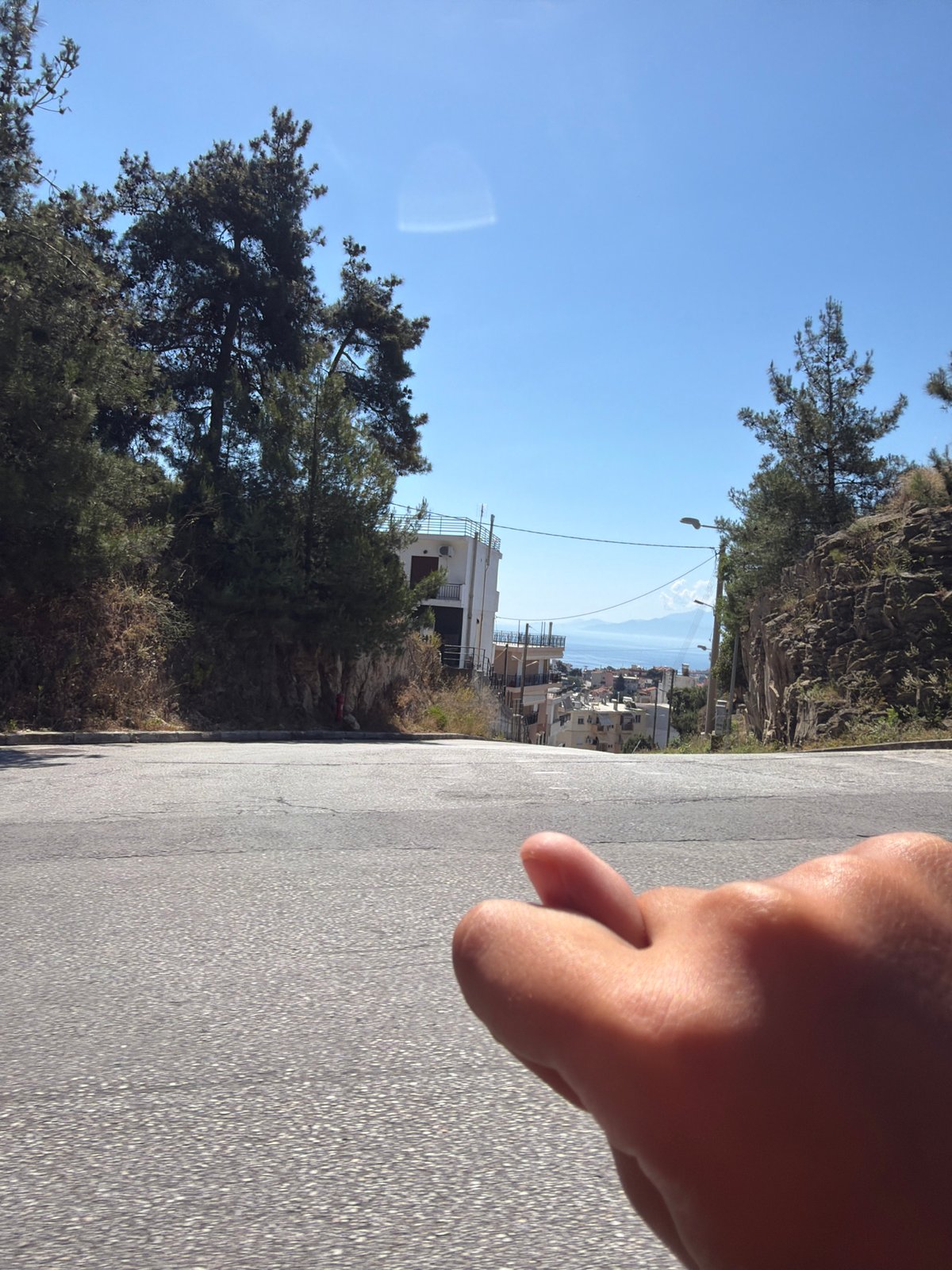 Morning street views captured from elevated road in Kavala