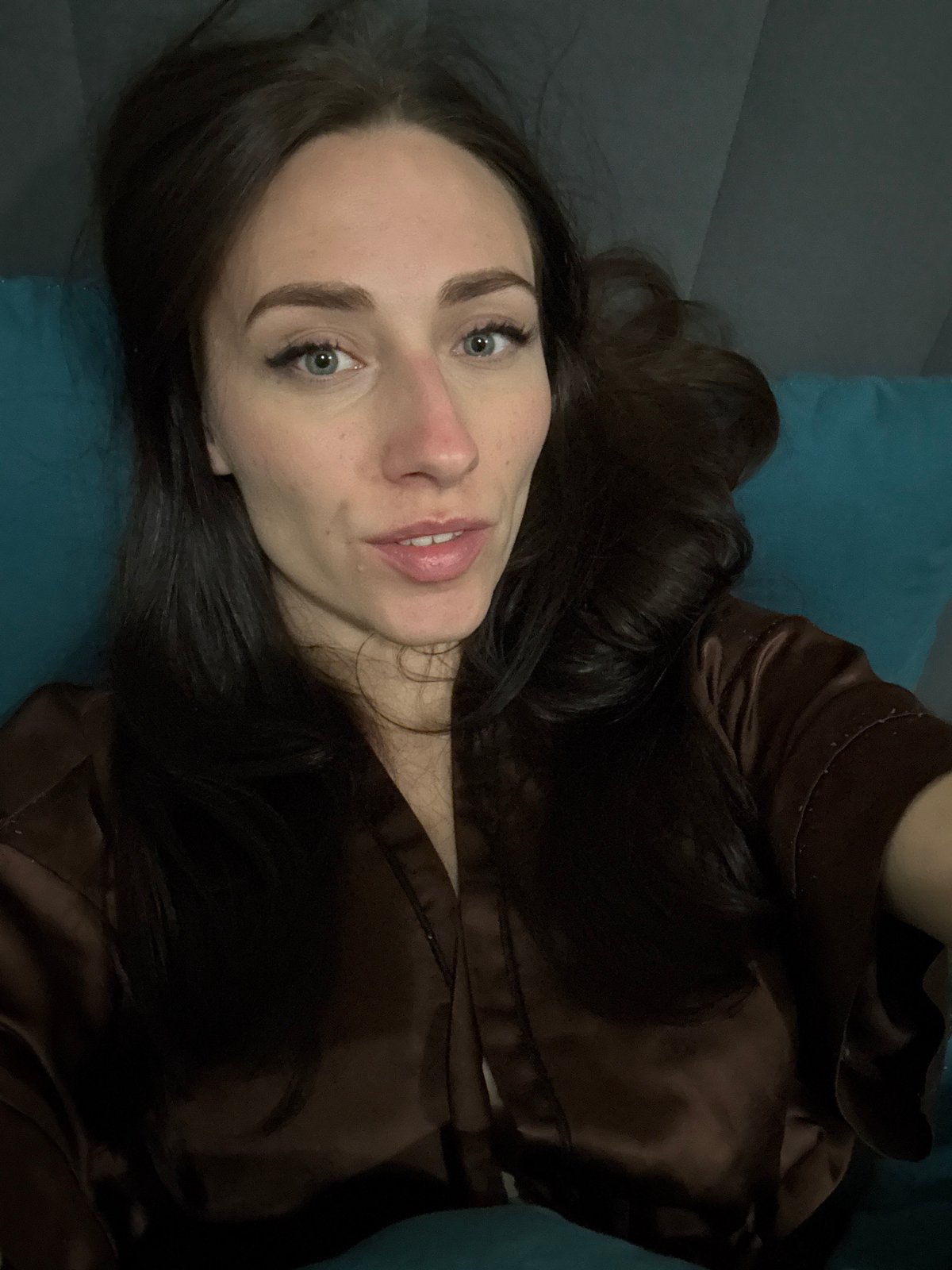 Woman records selfie video while lying down in St. Petersburg