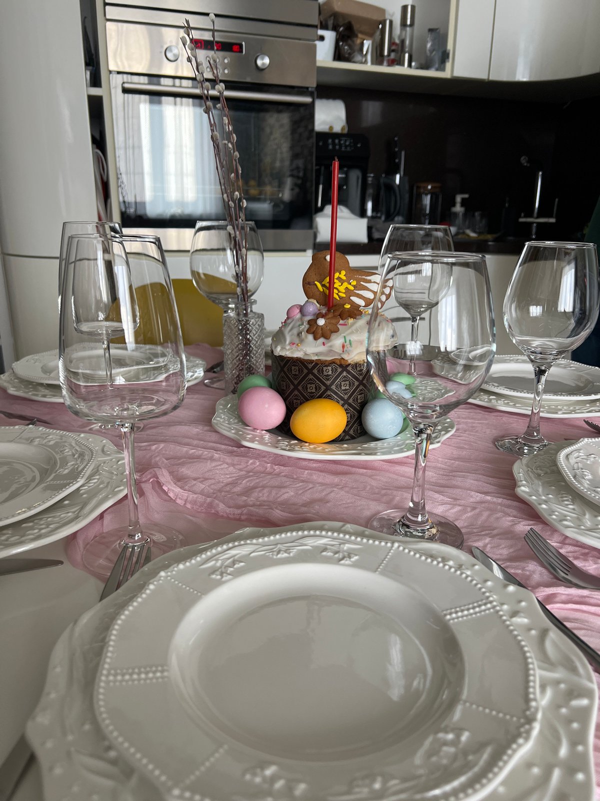 Easter table prepared in Khimki home