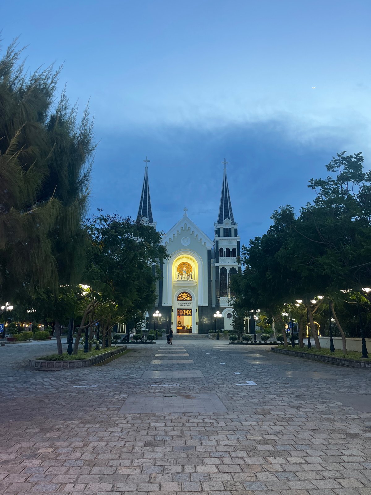 Daily life documented around Nha Trang Cathedral, Vietnam