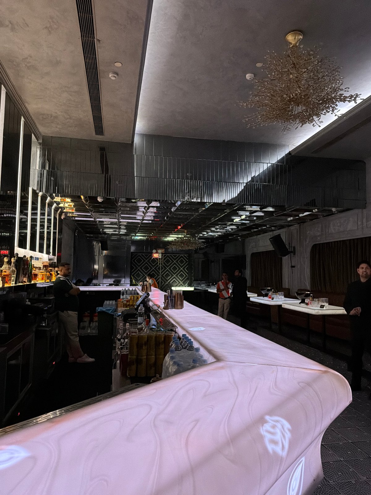 Evening drinks and dinner shared at upscale New Delhi establishment