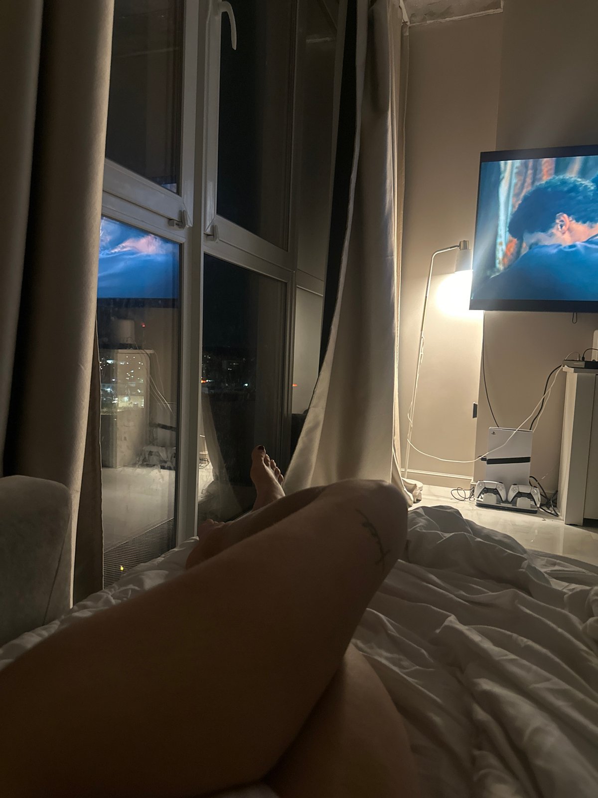 Indoor nighttime scene captured in Krasnogorsk bedroom