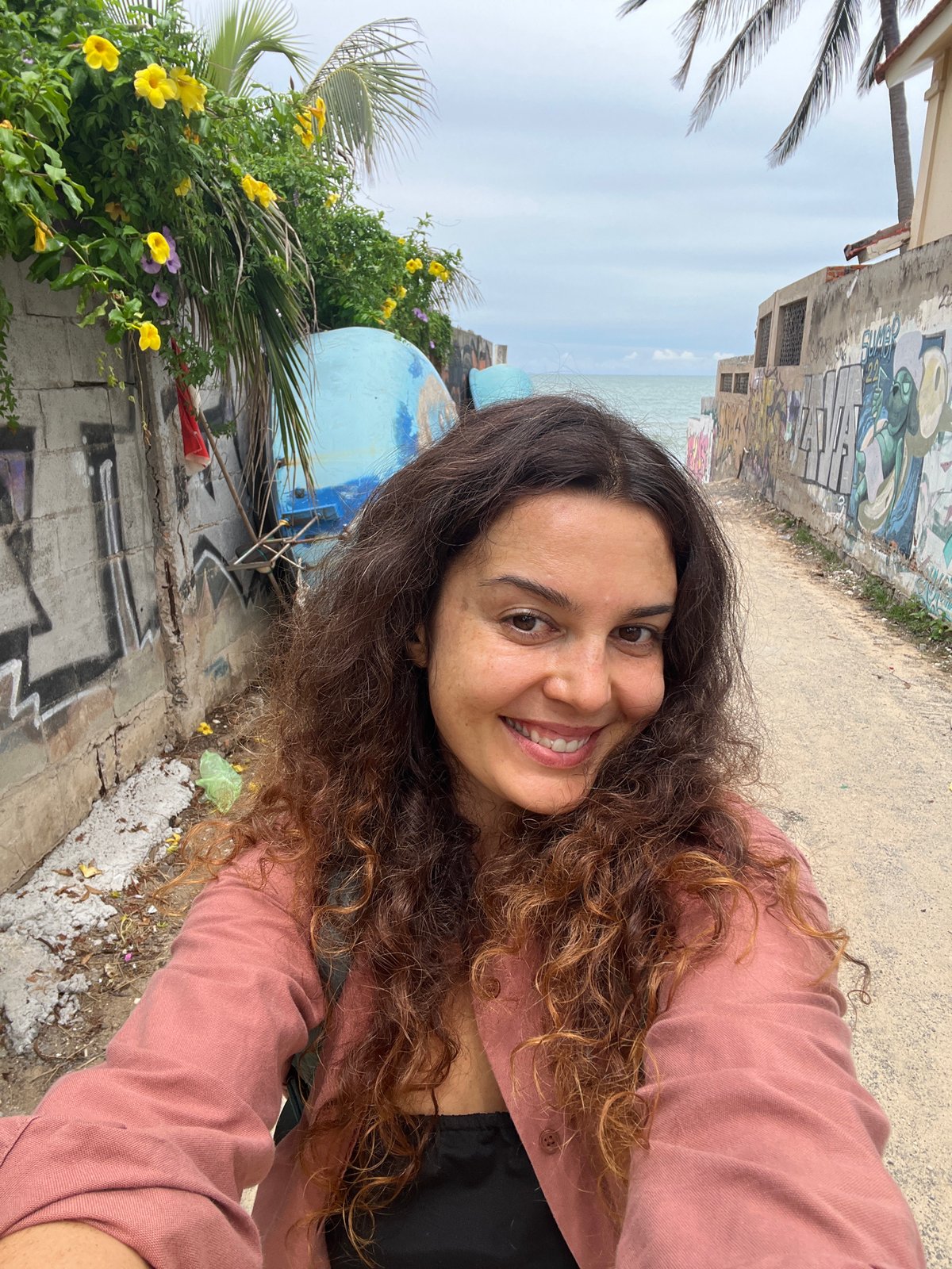 Graffiti alley in Phan Thiết leads down to the sea