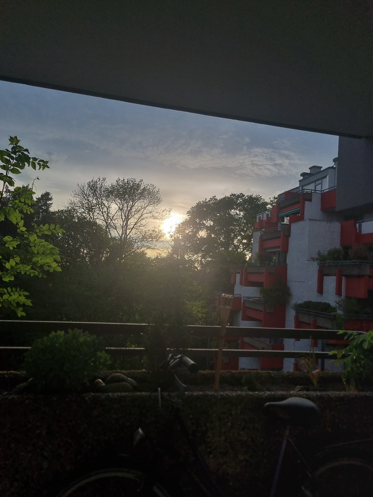 Evening balcony views captured in Saarbrücken residential area