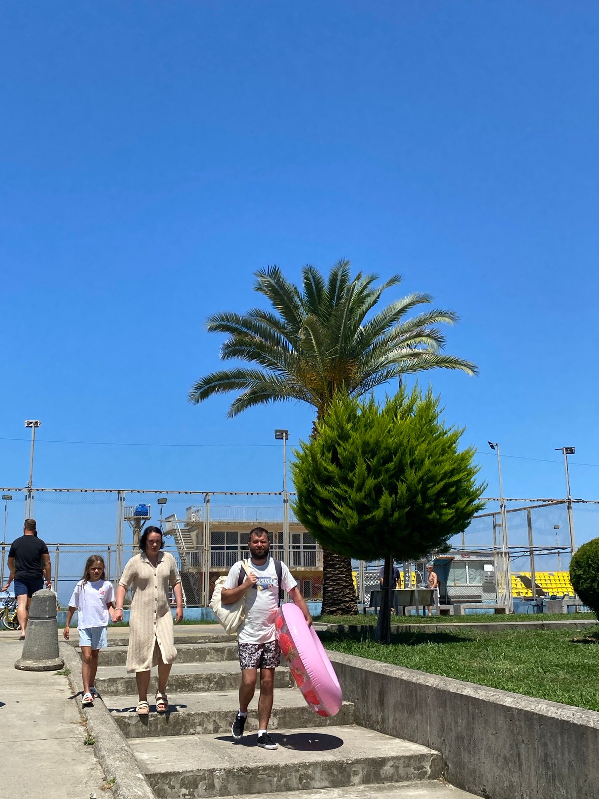 Batumi's waterfront on a busy summer morning