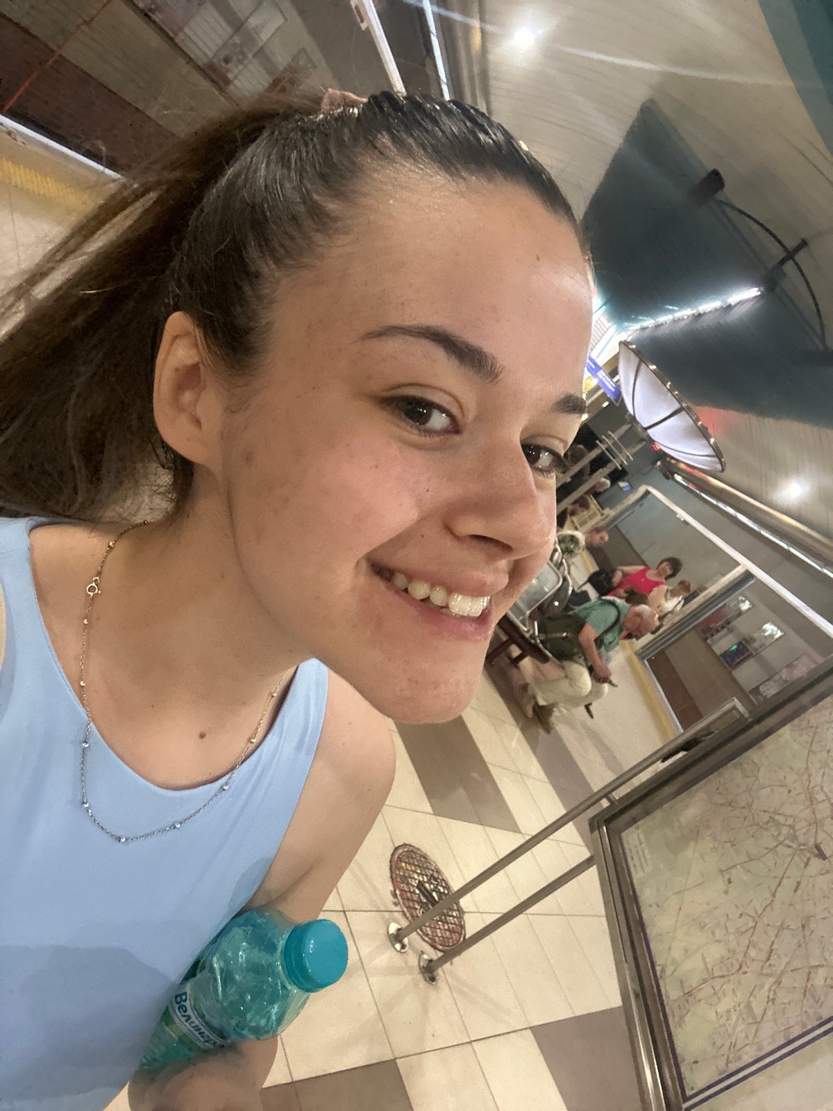 Morning metro commute through Sofia's subway stations