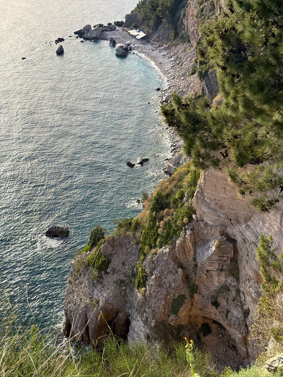 Coastal views and child hiking captured near Budva, Montenegro