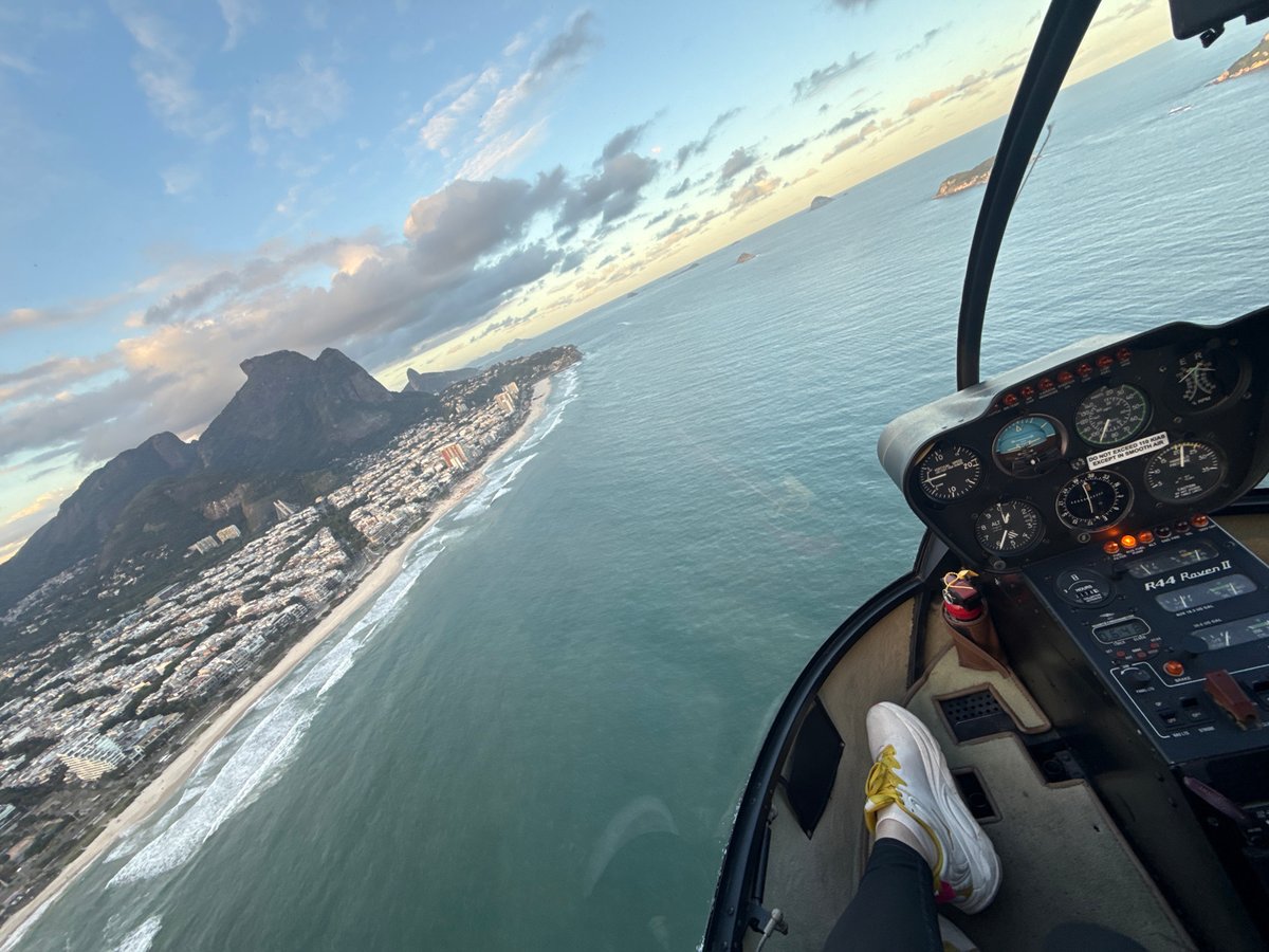 Helicopter aerial photography over Rio de Janeiro western coast