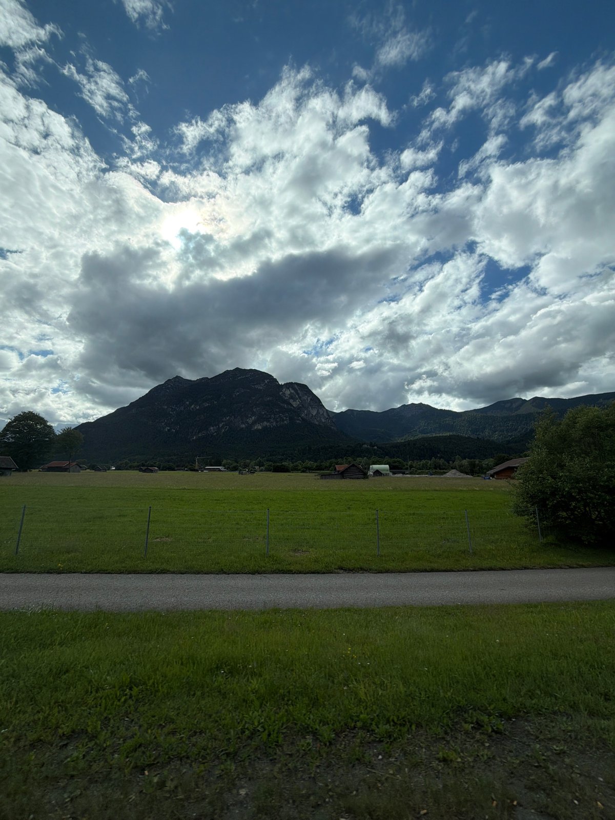 Alpine countryside documented near Garmisch-Partenkirchen under cloudy skies