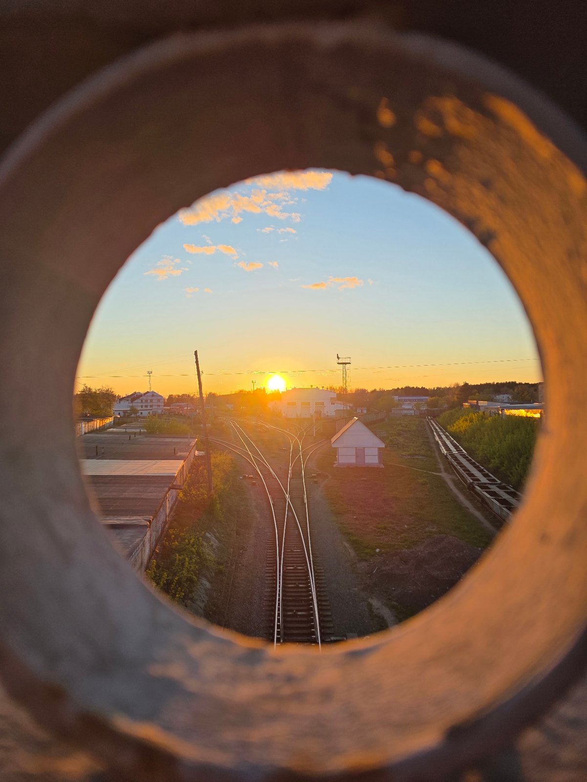 Sunset documented from multiple vantage points in Chaikovsky, Russia