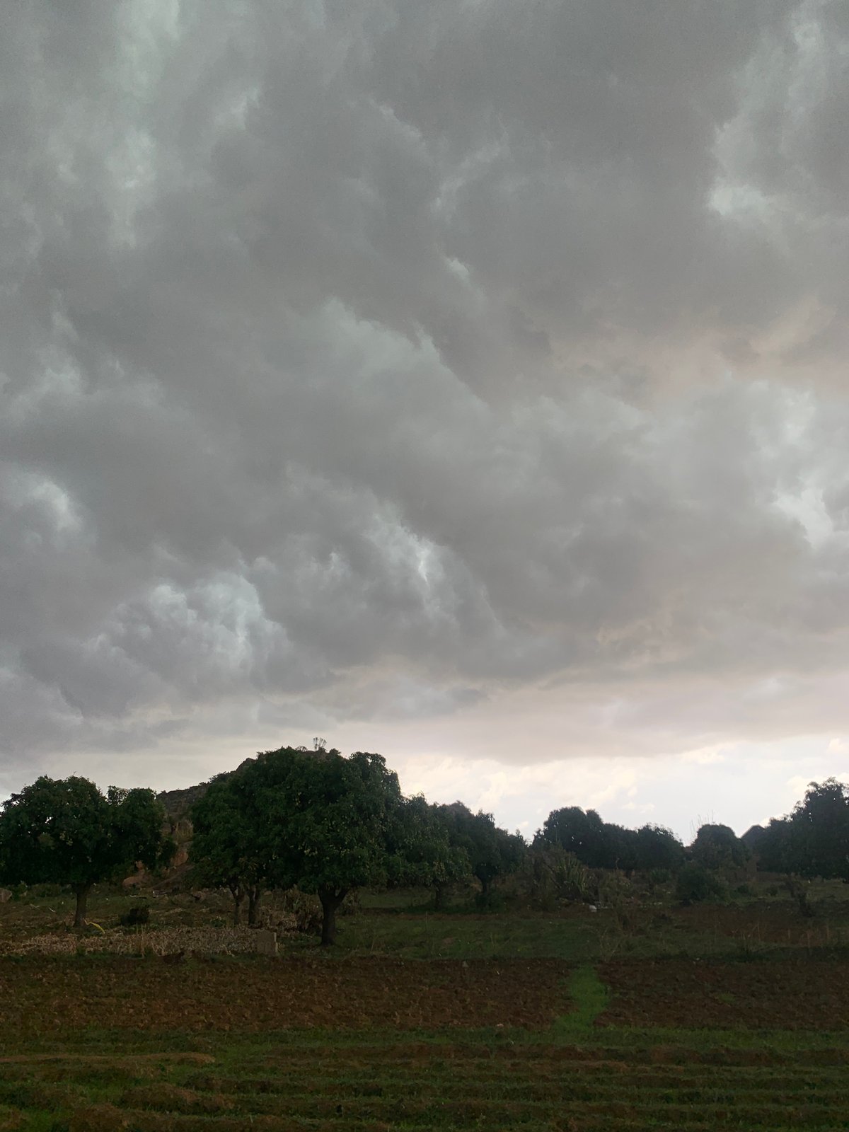 Rural life documented in Gwafan, Nigeria amid overcast afternoon