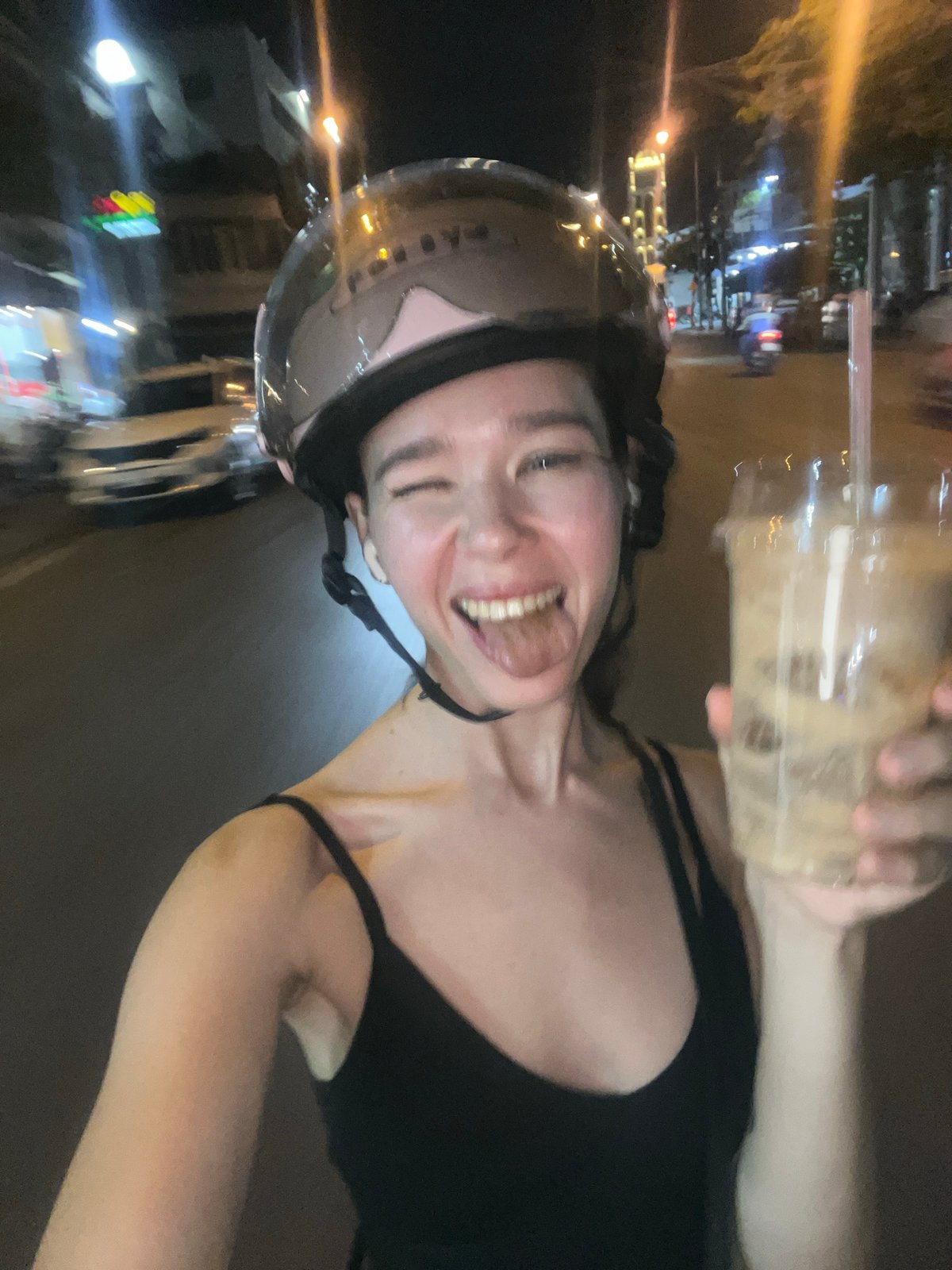 Nighttime portrait captured in Nam Nha Trang Ward, Vietnam