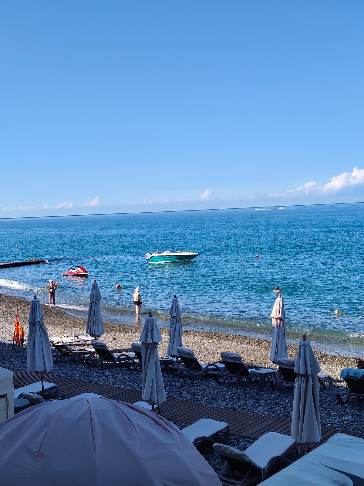 Sochi's Black Sea waterfront on a quiet summer morning