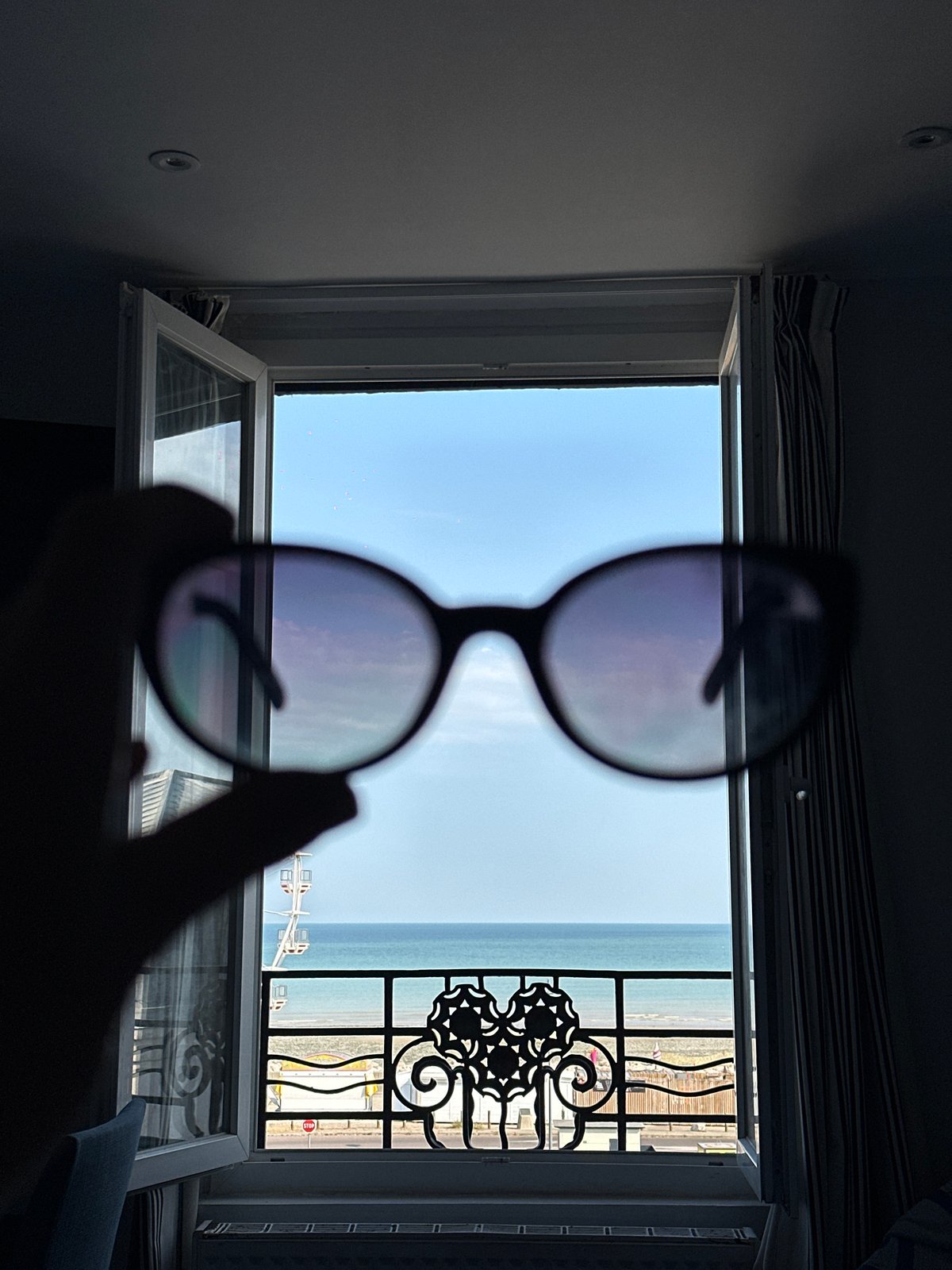 Lazy seaside morning in Le Tréport, sunglasses in frame