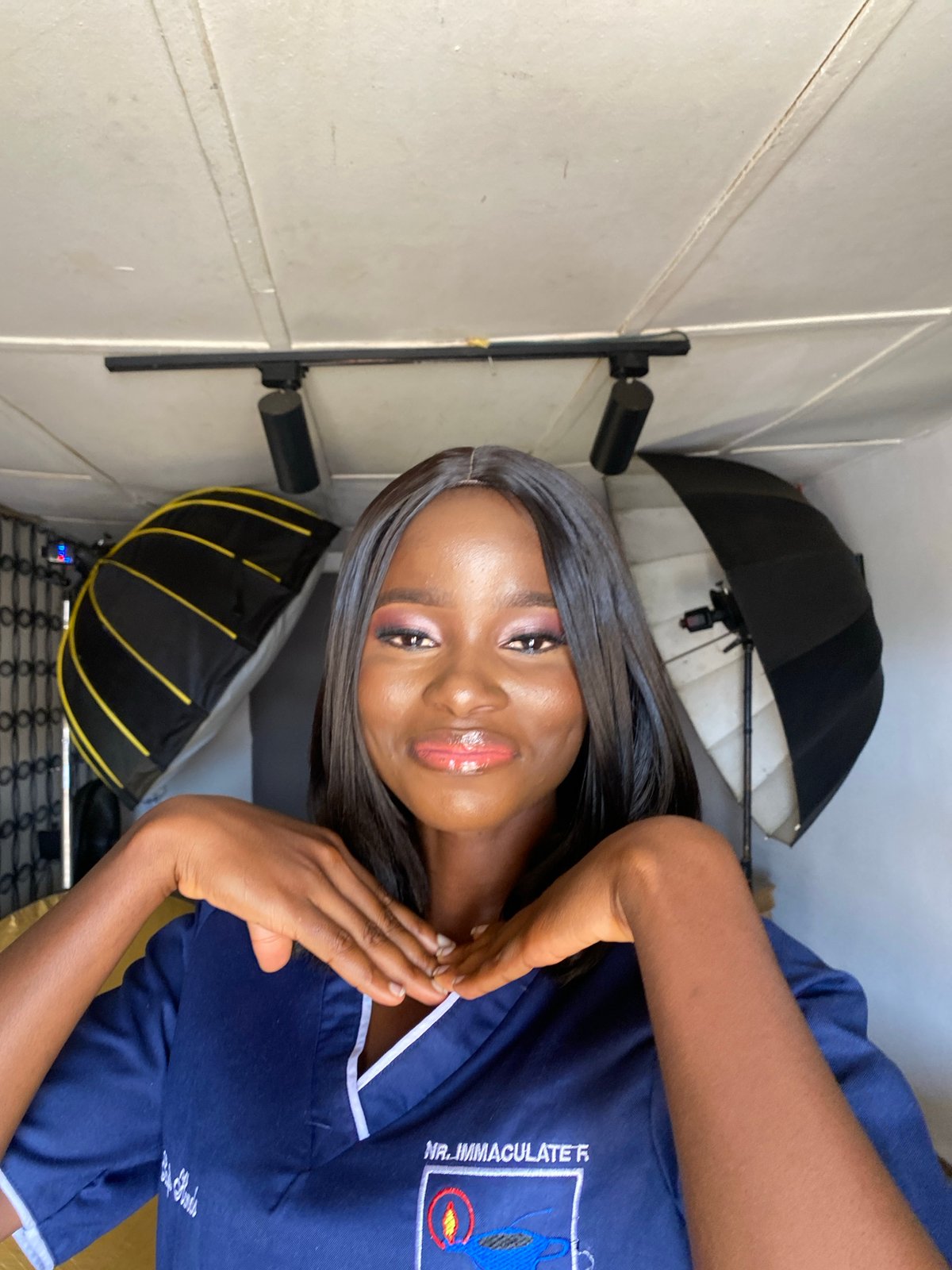 Healthcare worker portrait session documented in Vom, Nigeria