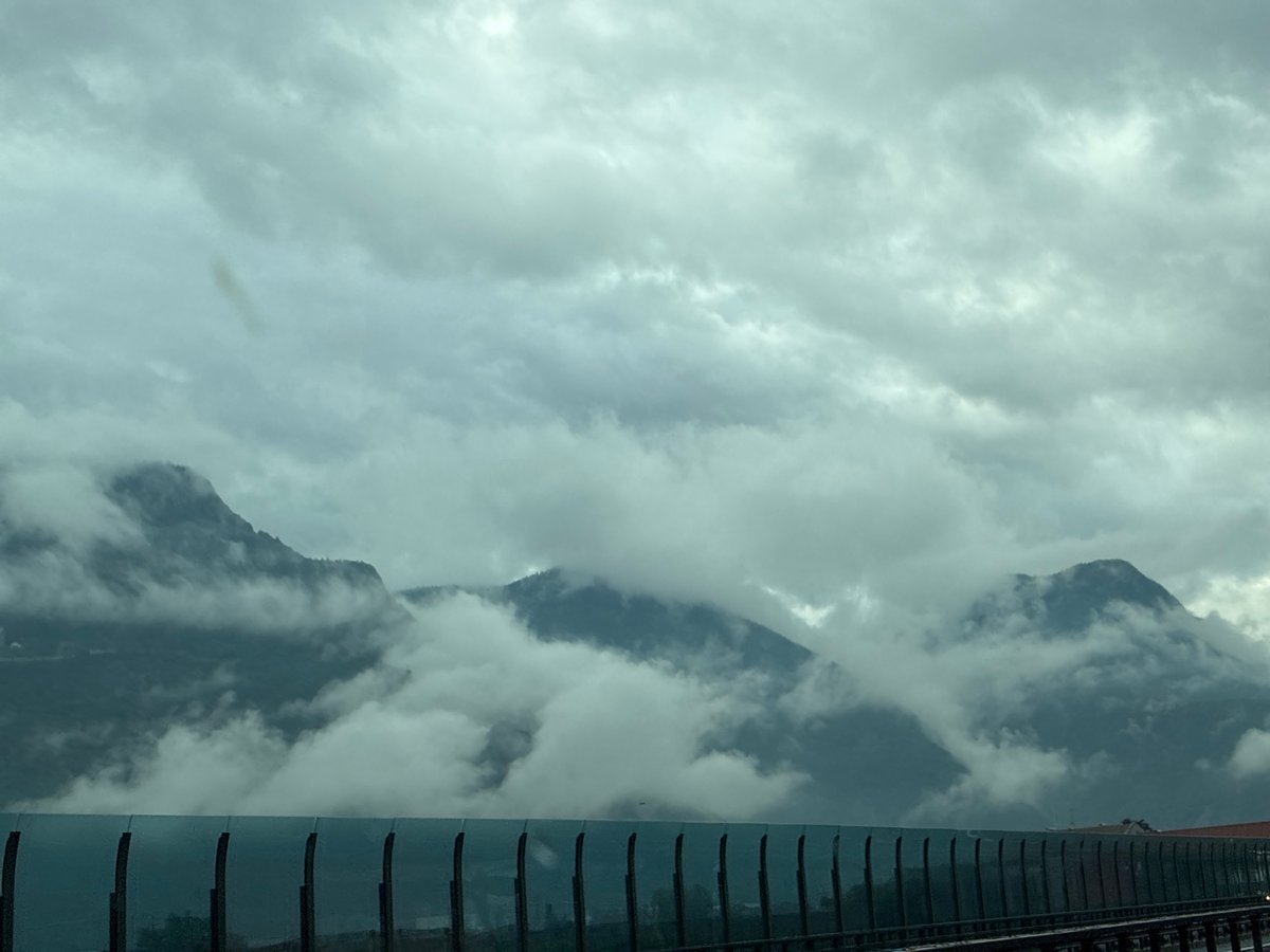 Cloudy mountain morning documented near Italian sound barrier