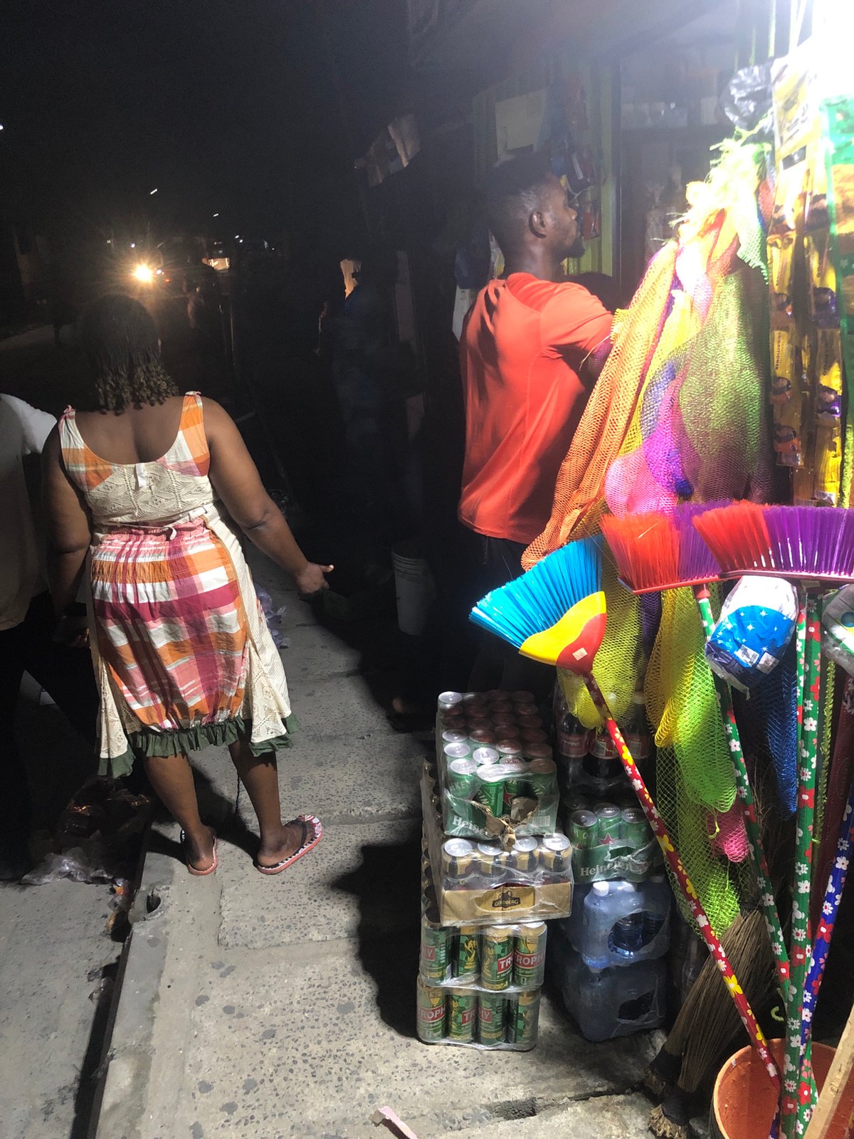 Afternoon to evening at a corner shop in Ado, Nigeria