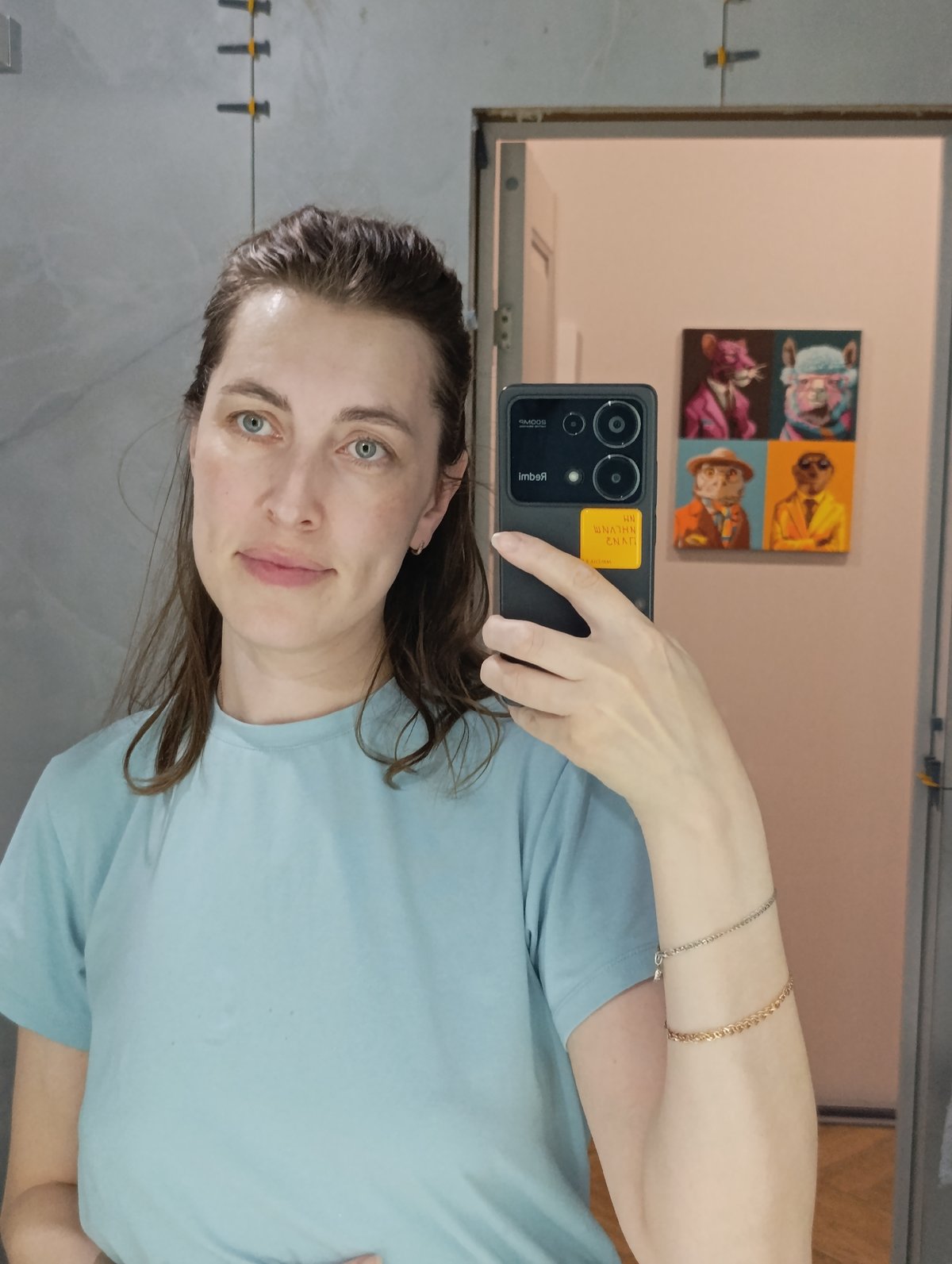 Woman photographed in casual indoor poses in Chaikovsky apartment