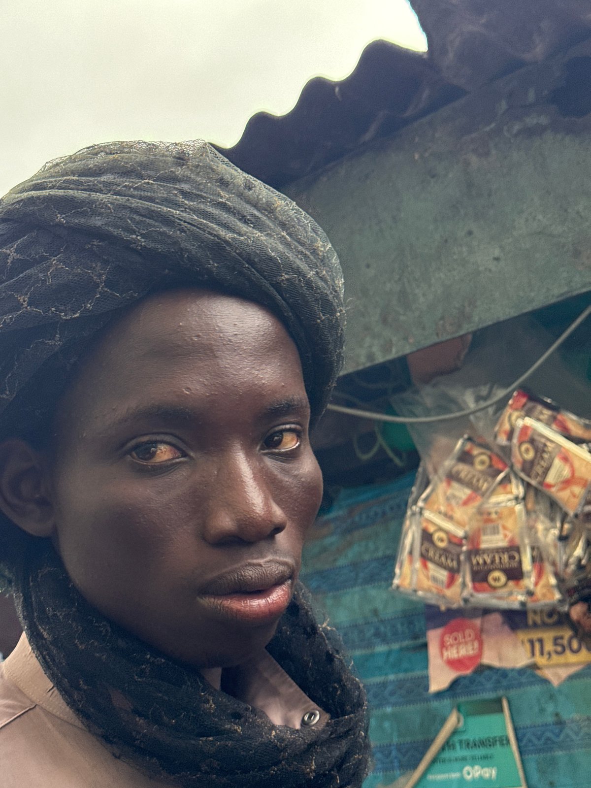 Street vendors conduct business in Lekki commercial district