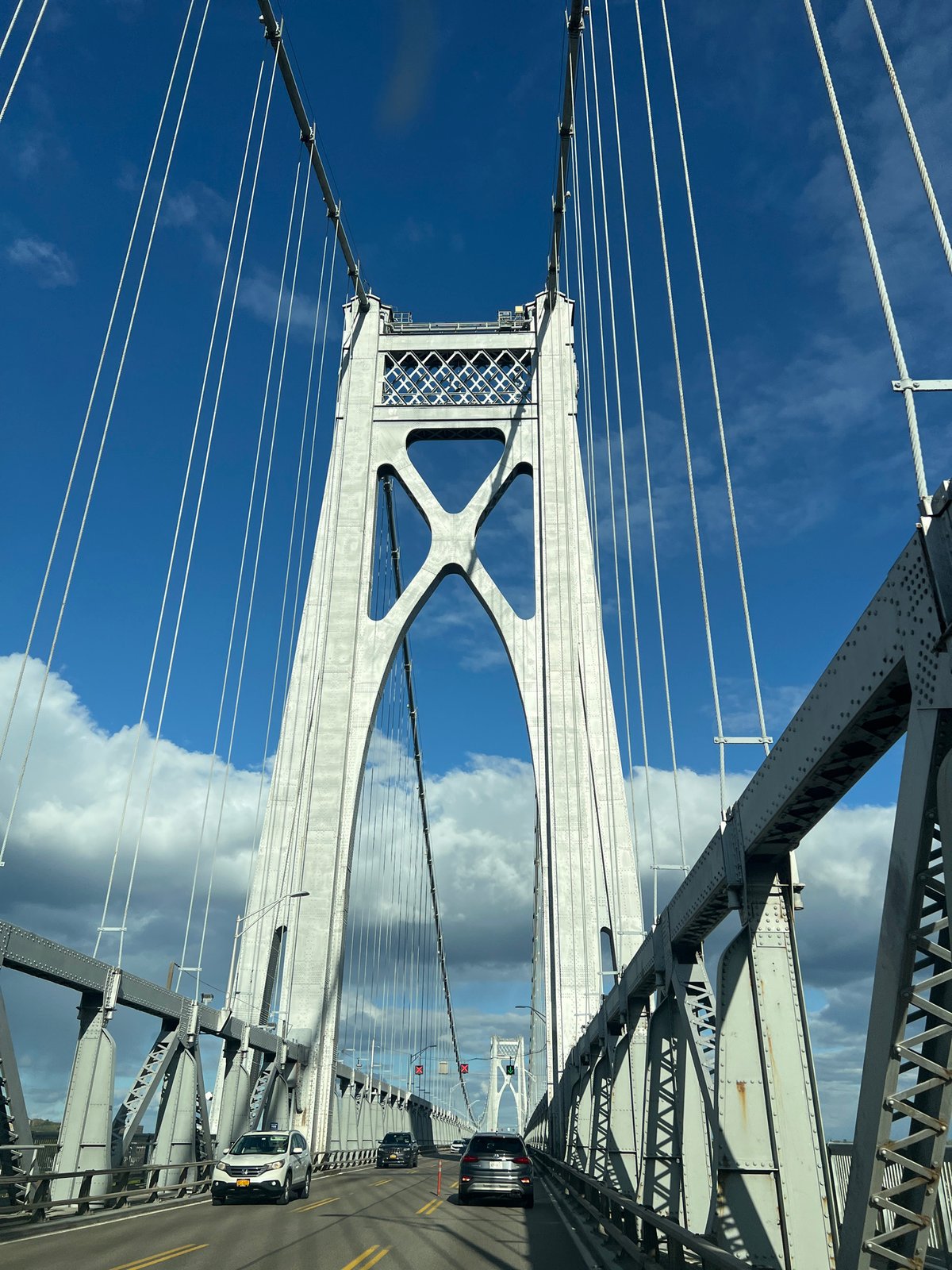 Vehicle crosses suspension bridge in Poughkeepsie area