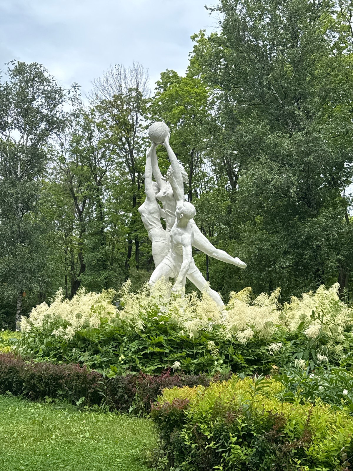 Khimki riverside landmarks and quiet domestic moments on a cloudy morning