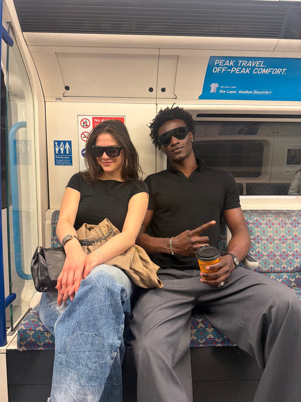 Passengers spotted sharing tube carriage in central London
