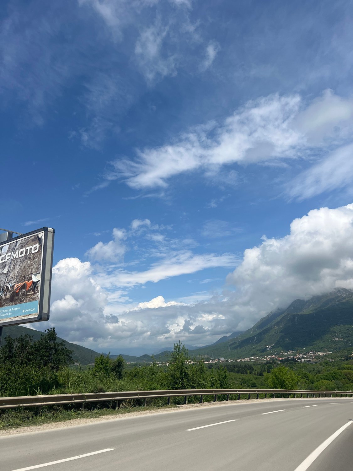 Highway scene documented in Montenegro countryside