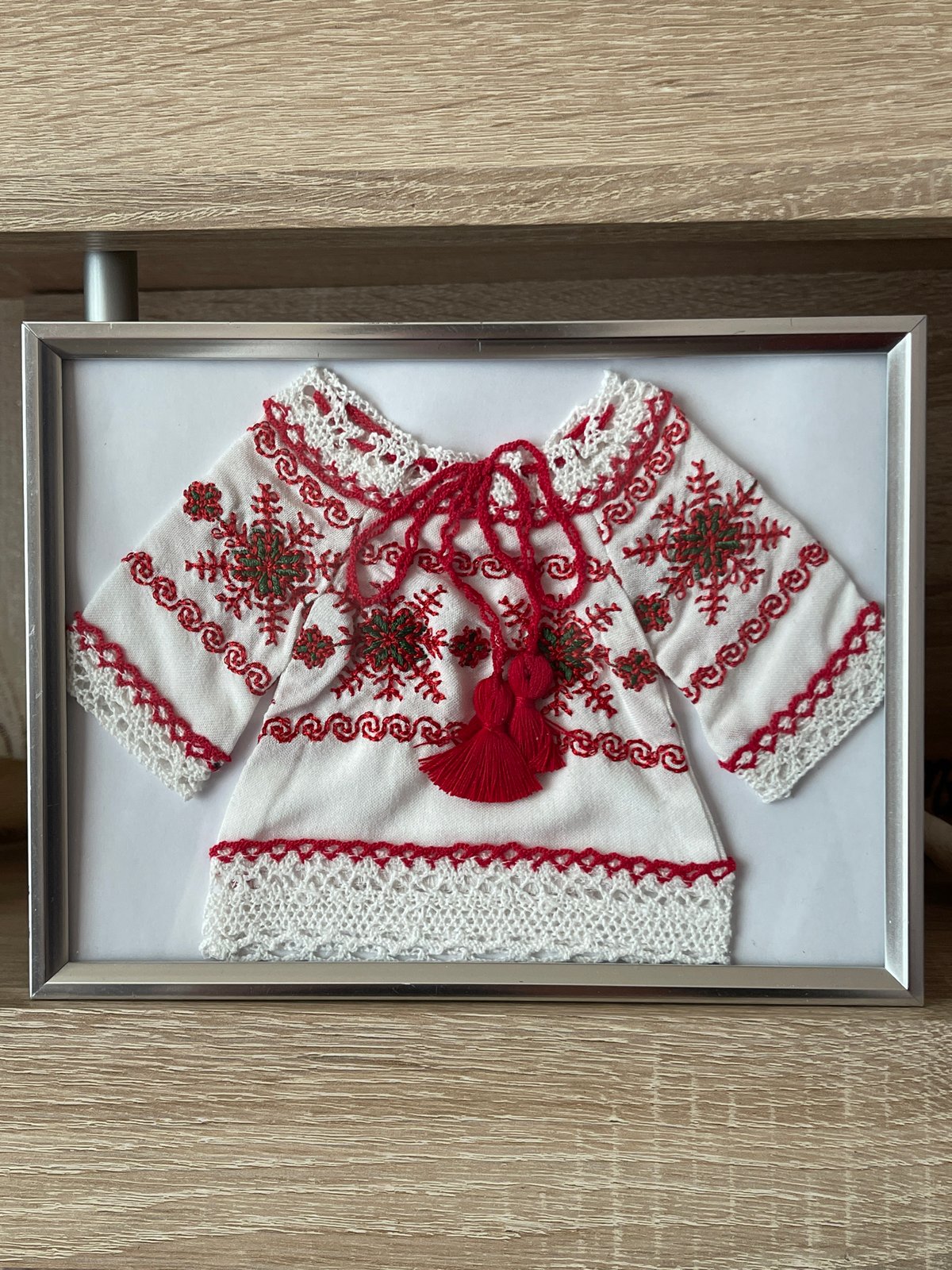 Traditional embroidered textile artwork displayed in Bender, Moldova