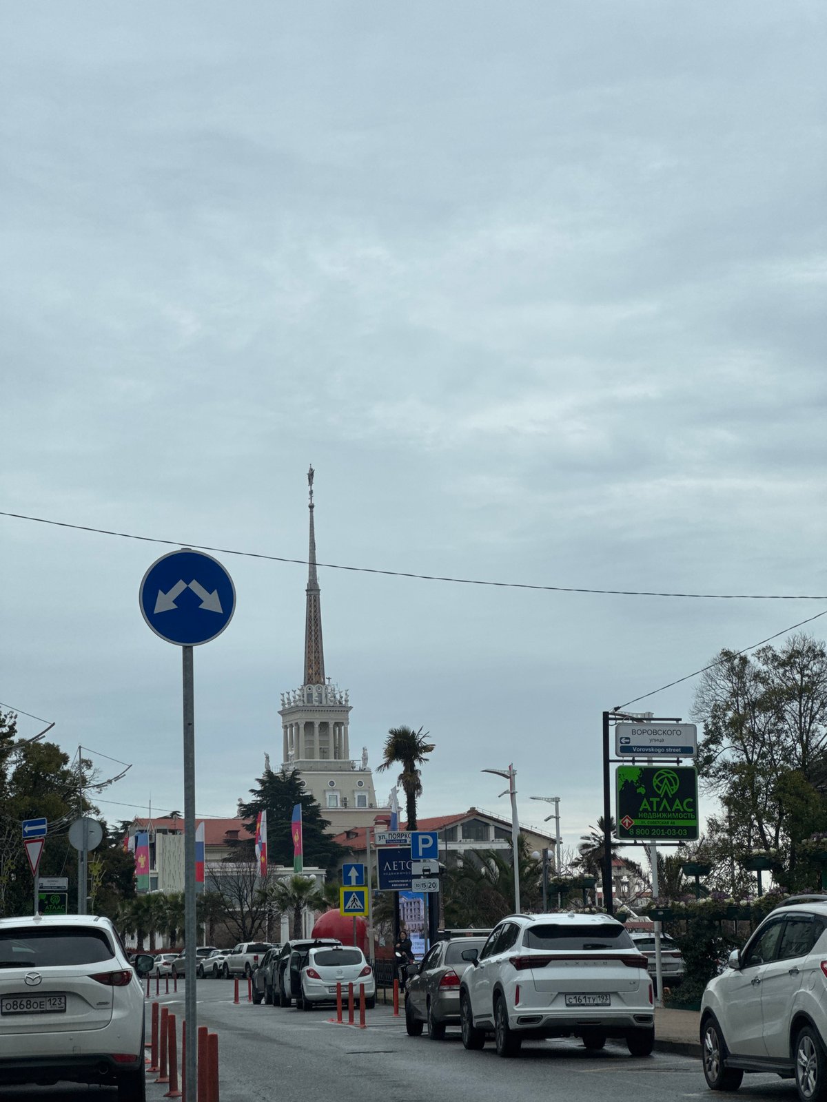Street scene documented in Sochi showing urban infrastructure