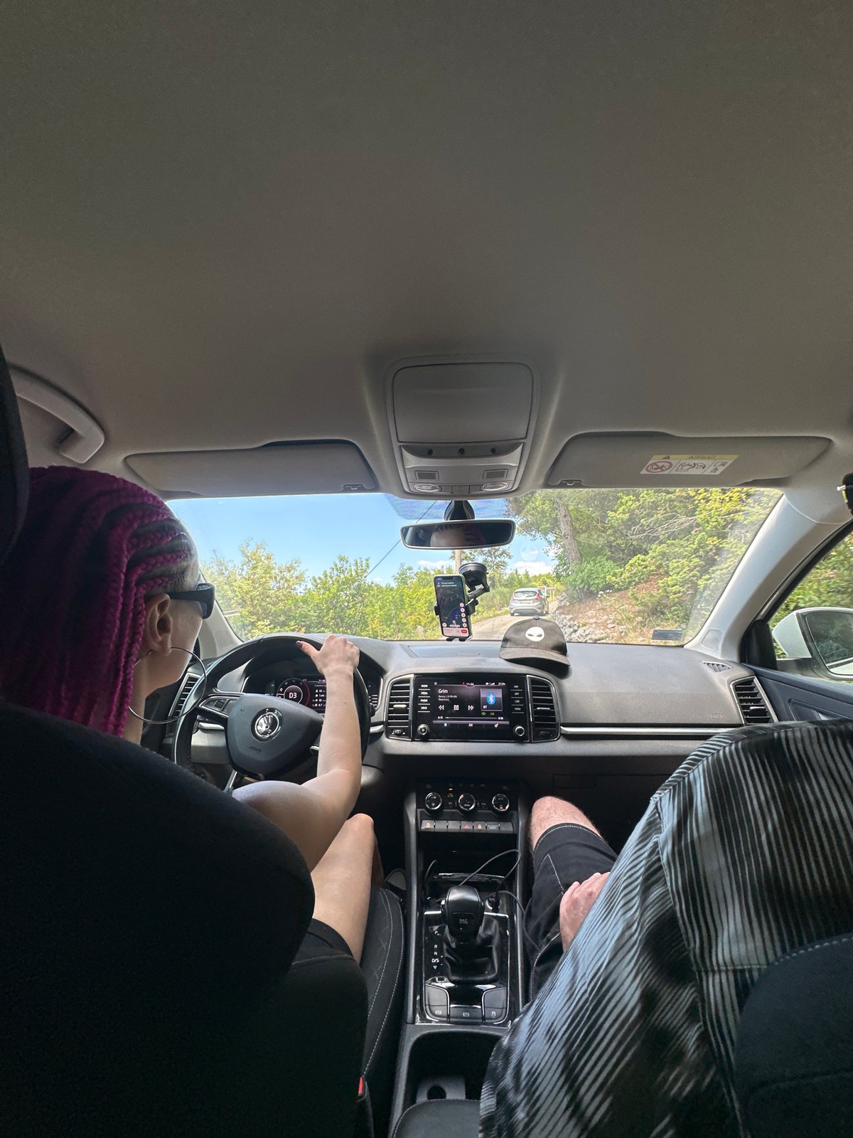 Driver with pink braids observed in Kubasi, Montenegro