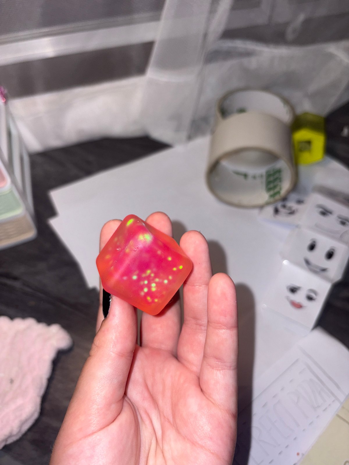 Art-making session with animals, watercolors, and squishy toys
