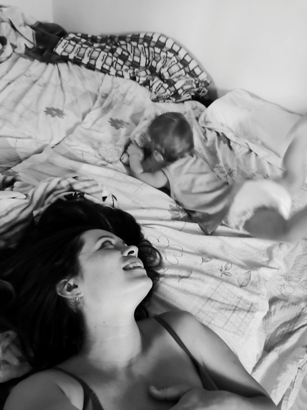 Mother and child captured in intimate black-and-white photographs