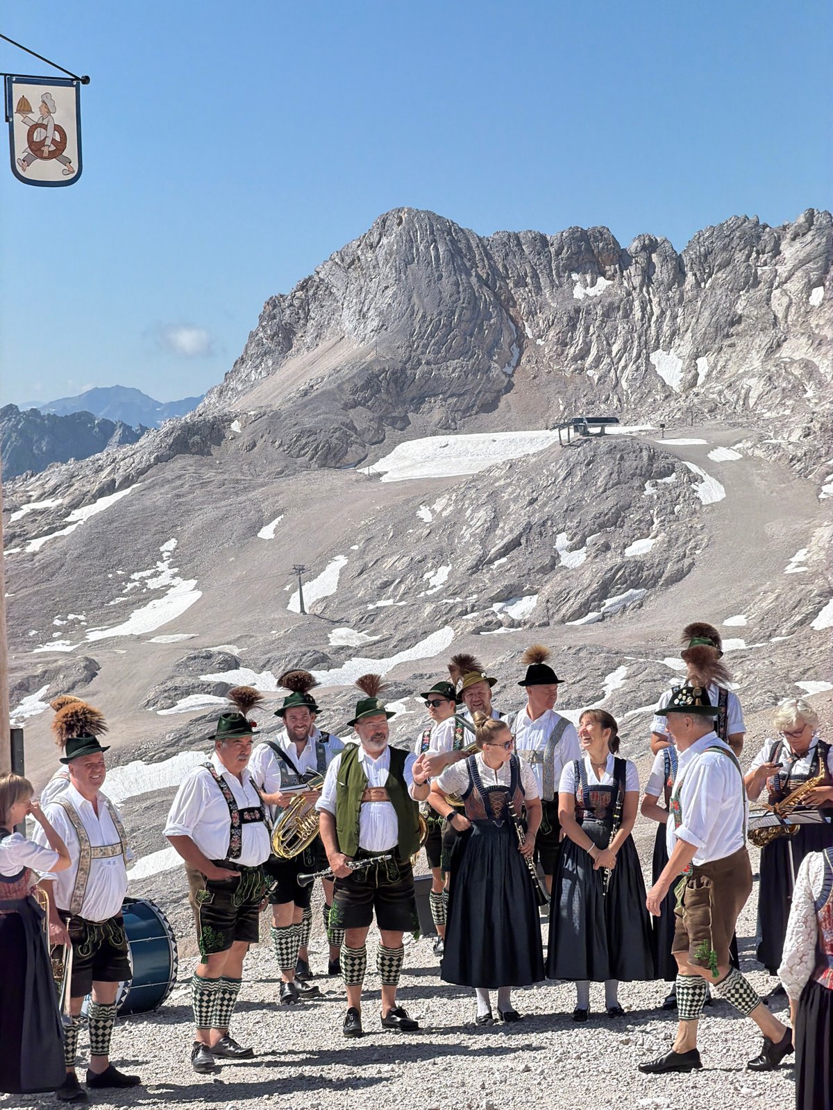 Traditional Bavarian gathering in the Austrian mountain village of Leutasch