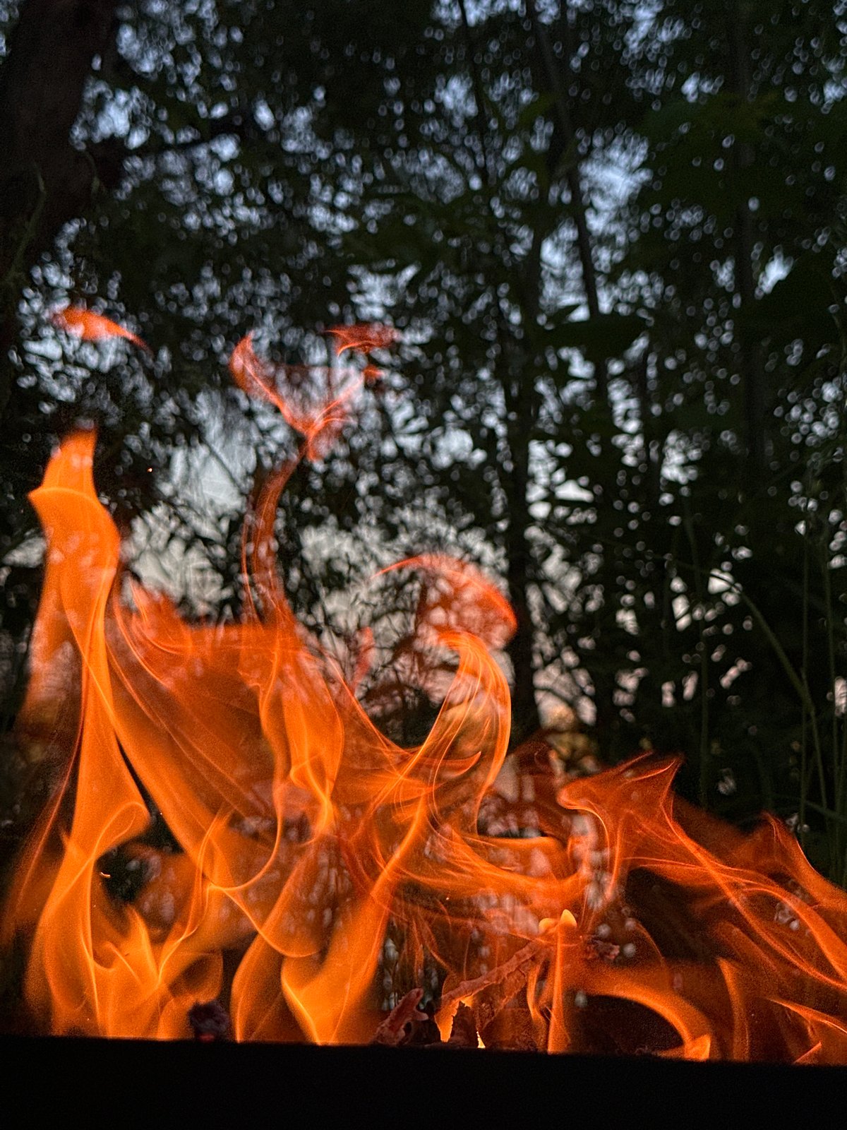 Evening fire gathering documented in Shchyolkovo, Russia