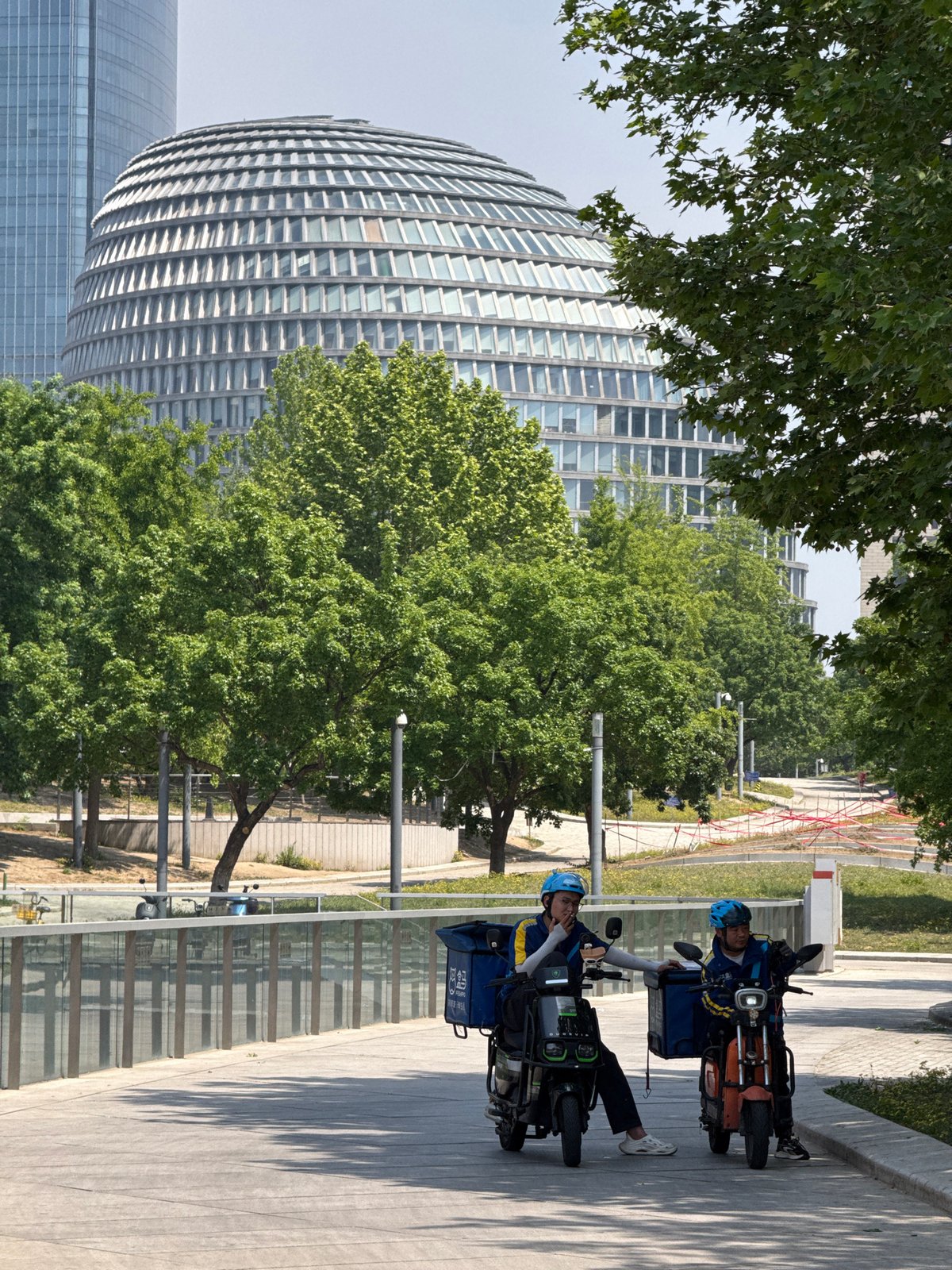 Early morning street life and recreation in Beijing's Chaoyang District